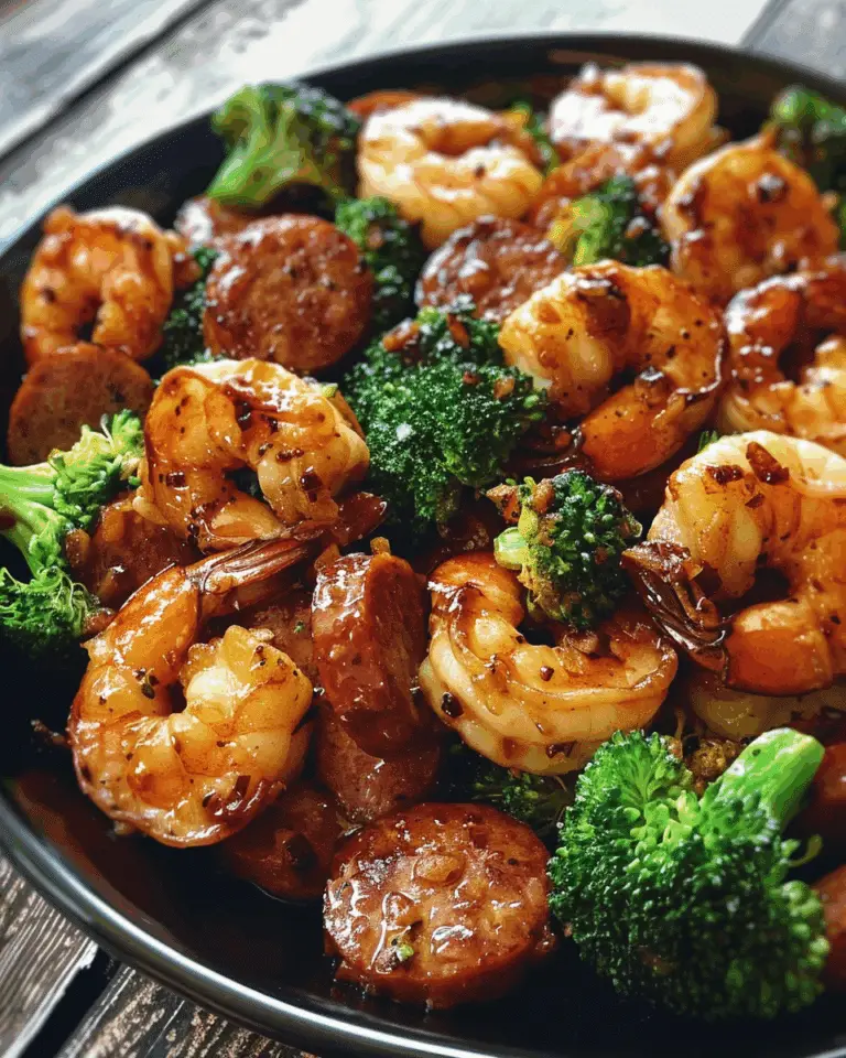 Honey Garlic Shrimp, Sausage, and Broccoli