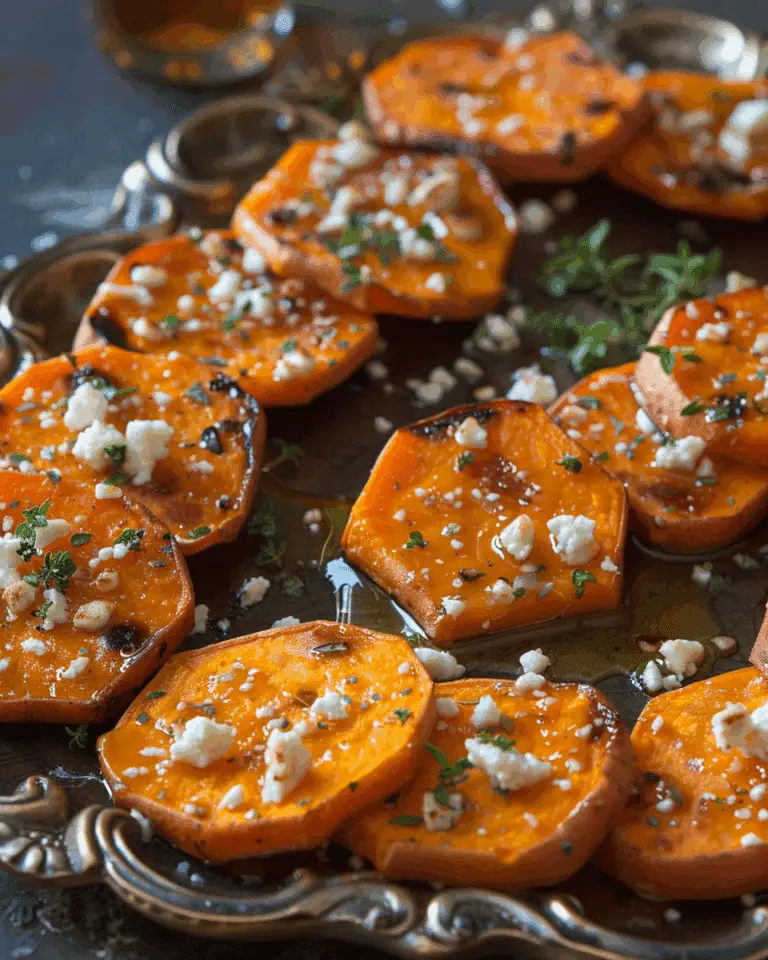 Roasted Sweet Potato Rounds with Honey & Feta