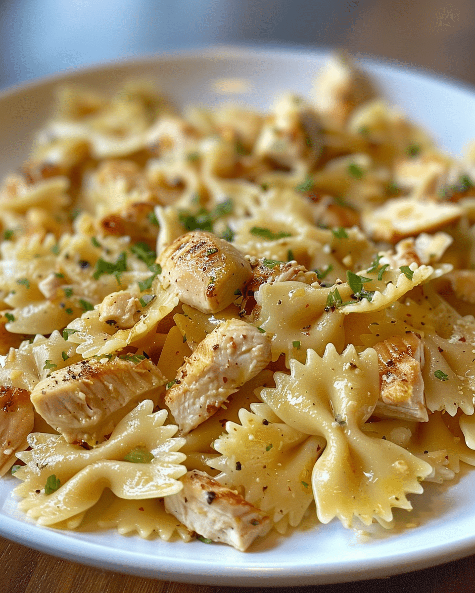 Bowtie Lemon Garlic Chicken Pasta