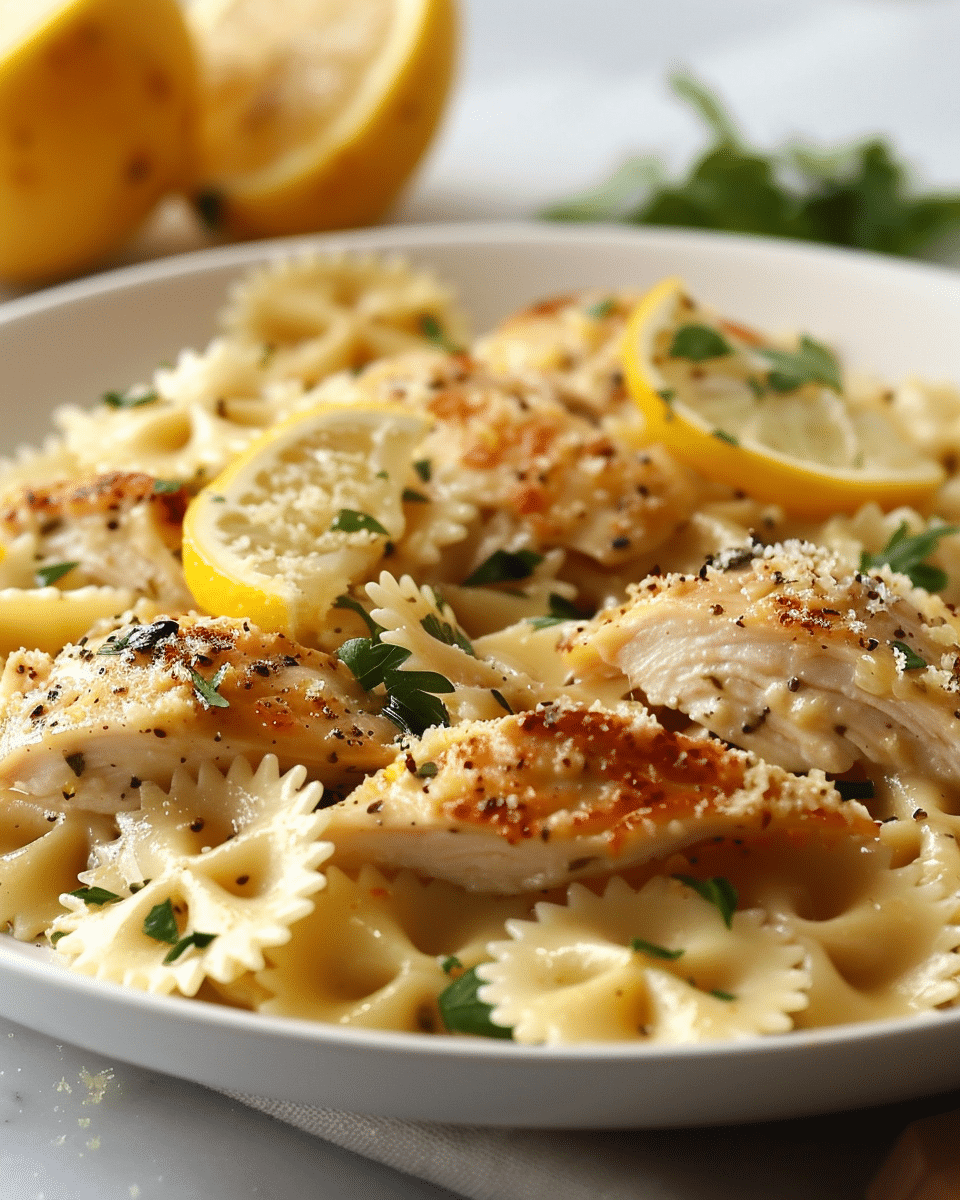 Bowtie Lemon Garlic Chicken Pasta