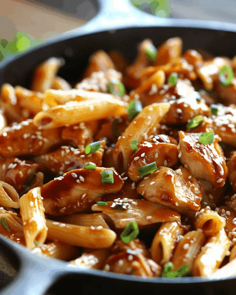Sticky Honey Soy Chicken Penne Skillet
