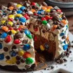 Chocolate M&M's and Chip Cookie Dough Ice Cream Cake
