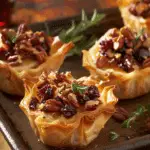 Cranberry, Pecan & Brie Phyllo Cups