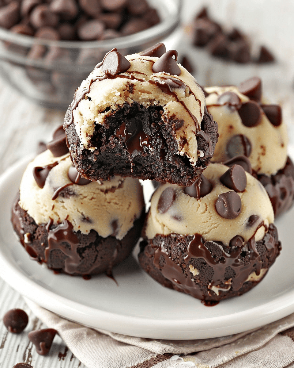 Chocolate Chip Cookie Dough Brownie Bombs