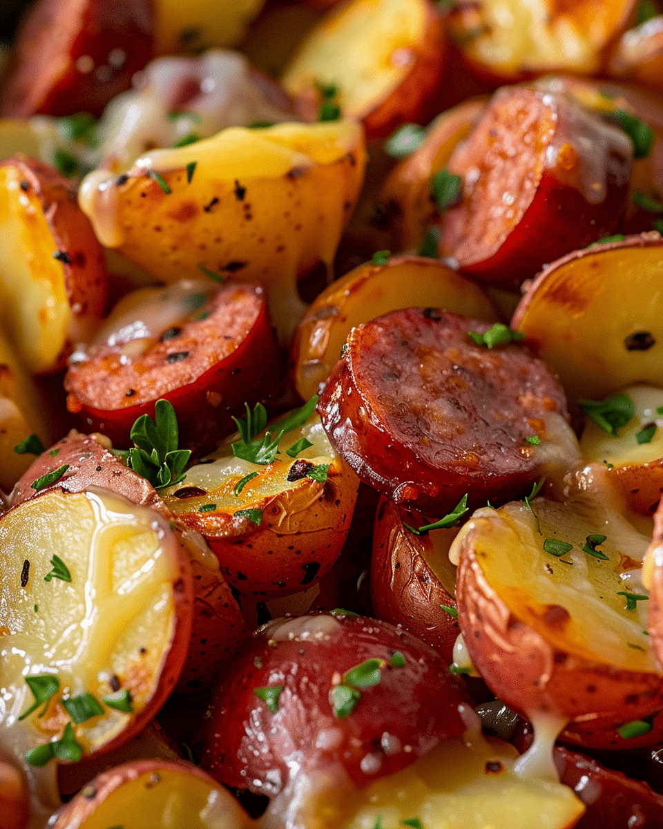 Cheesy Ranch Potatoes and Smoked Sausage Recipe