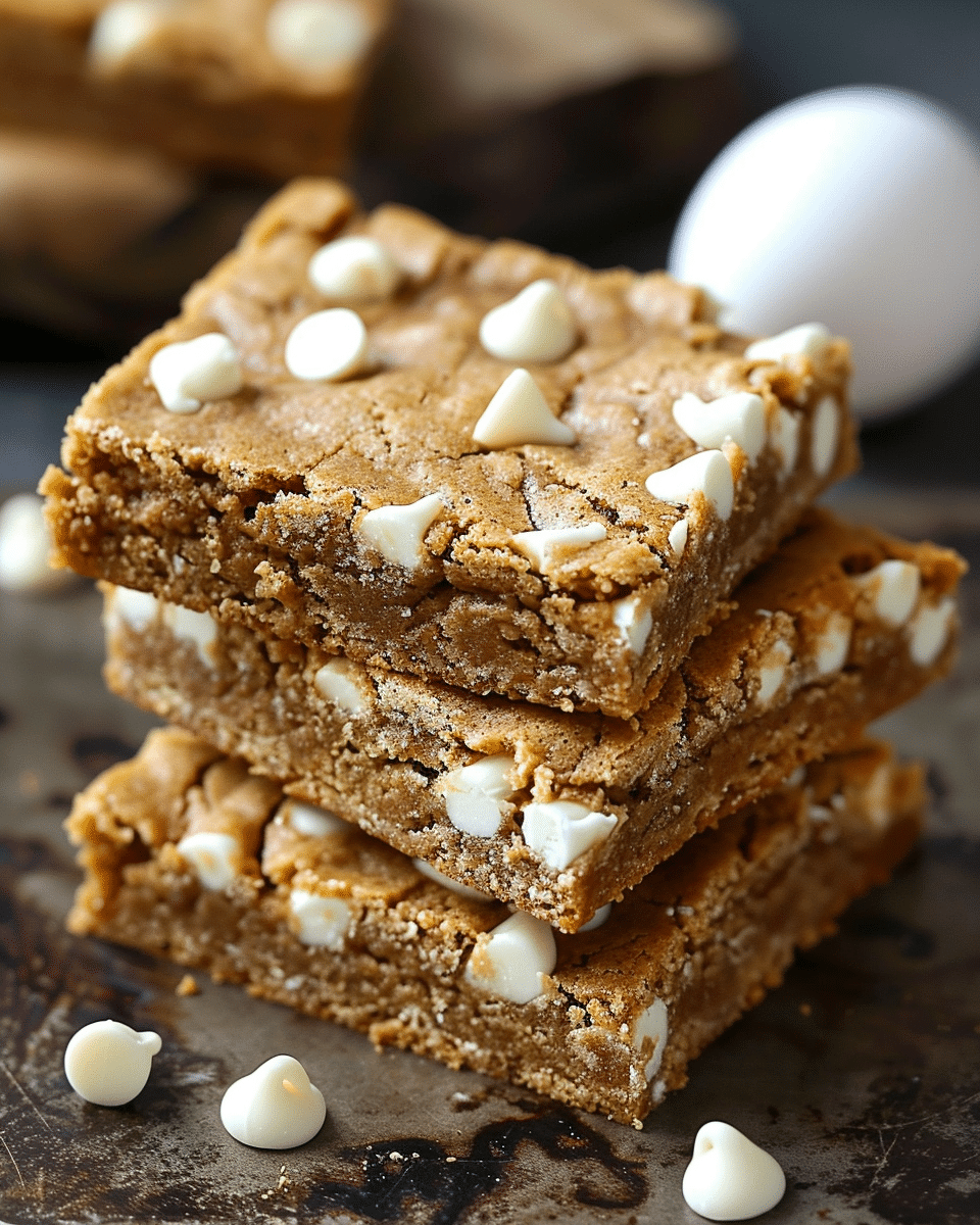 Gingerbread Cookie Bars with White Chocolate Chips