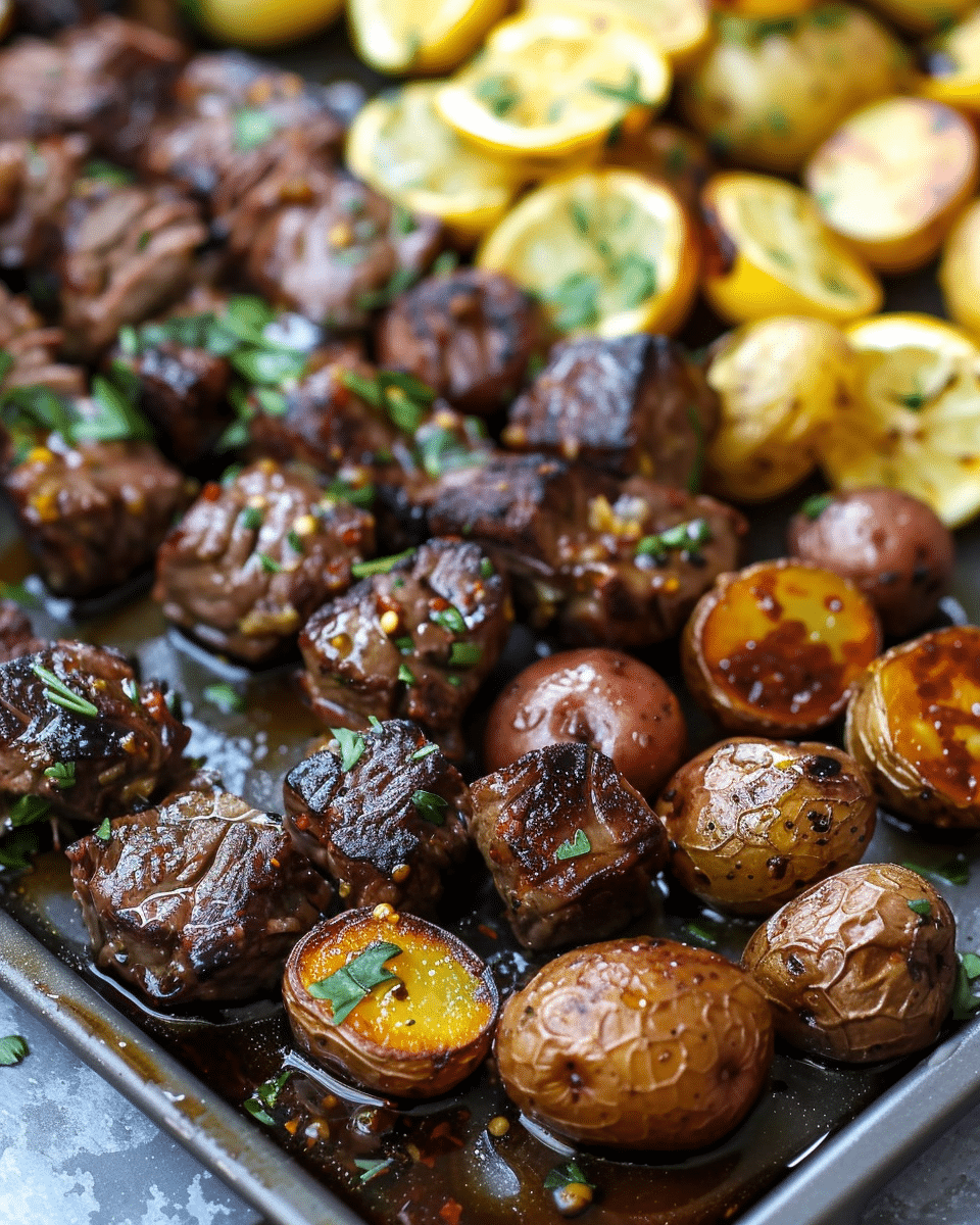 Garlic Butter Steak Bites and Potatoes