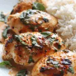 Rustic Paprika Chicken in Cream Sauce with Basil-Scented Buttered Rice