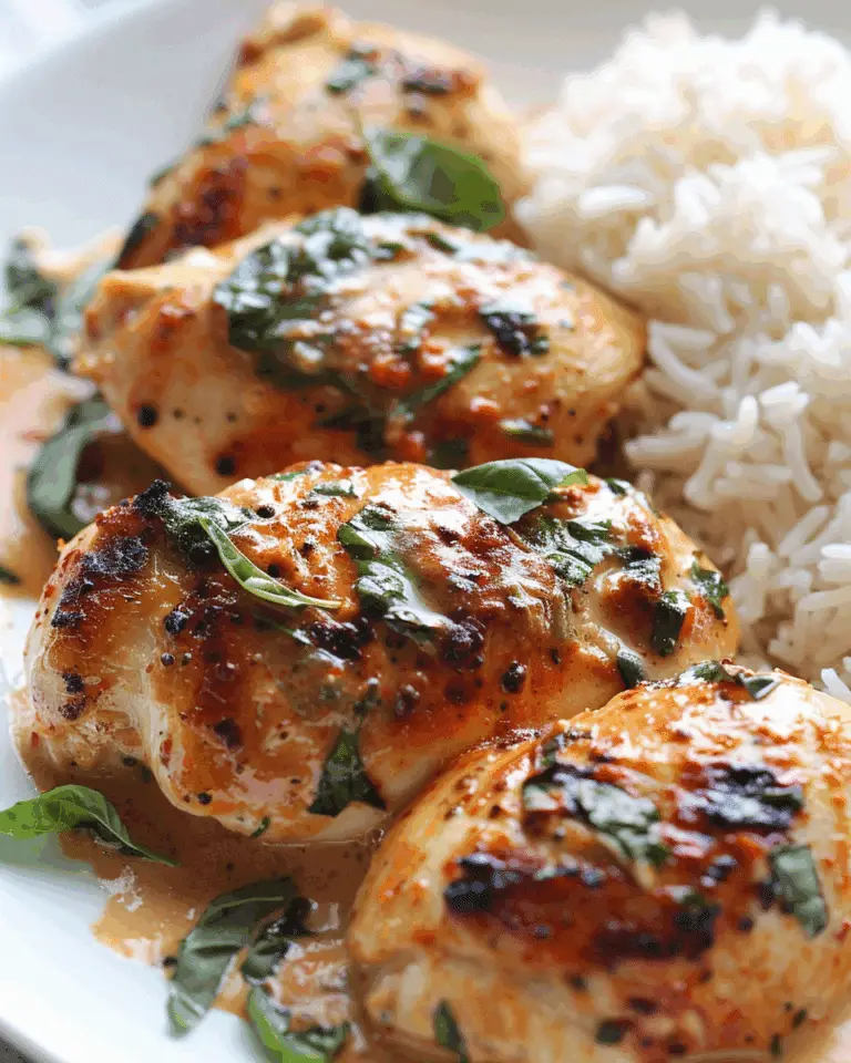 Rustic Paprika Chicken in Cream Sauce with Basil-Scented Buttered Rice