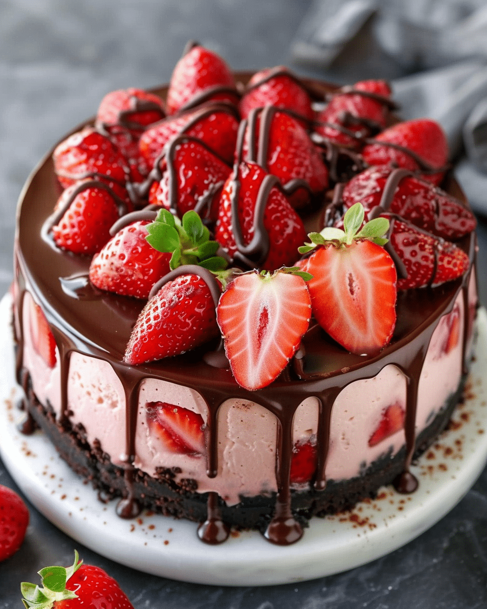 Chocolate Covered Strawberry Cheesecake Recipe