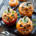 Shredded Chicken & Rice Stuffed Peppers