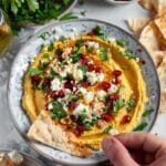 Butternut Hummus with Feta & Pomegranates