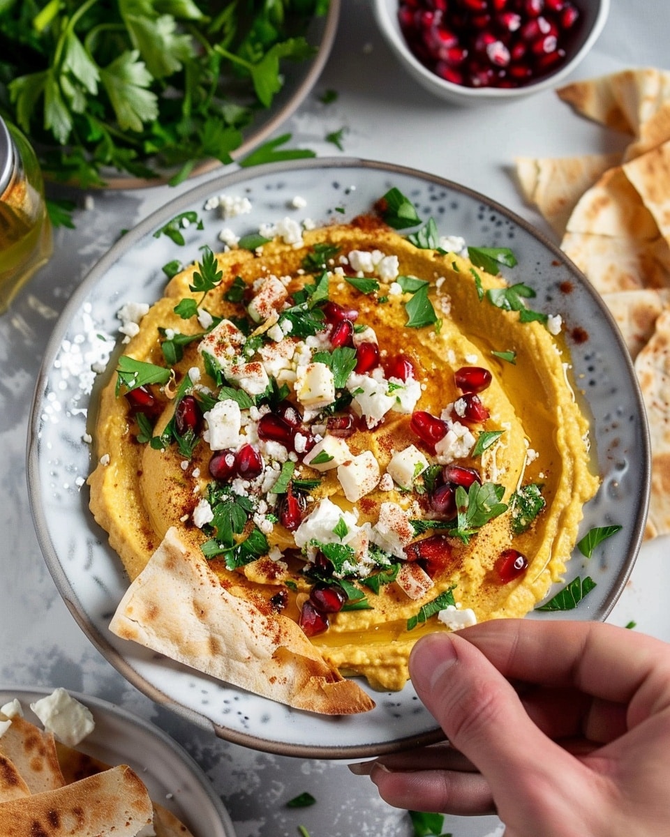 Butternut Hummus with Feta & Pomegranates