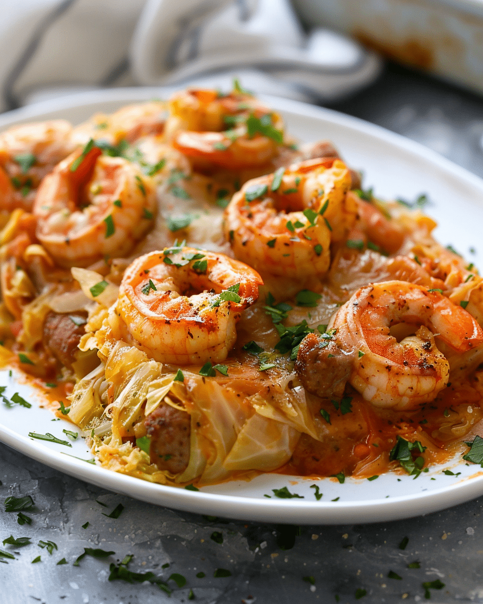 Keto Cajun Shrimp & Sausage Stuffed Cabbage