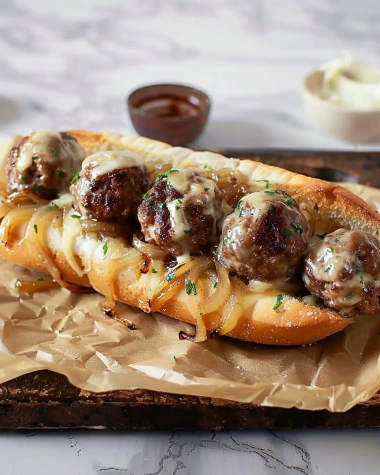 French Onion Meatball Sub