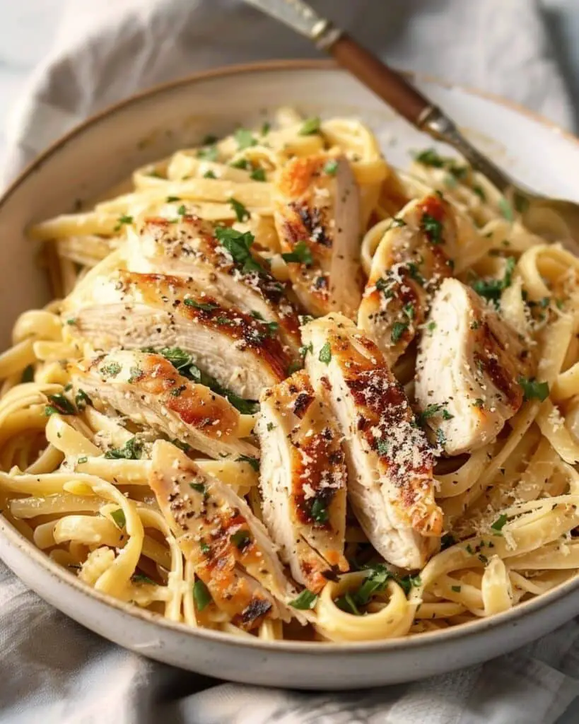 Easy Garlic Parmesan Chicken Pasta