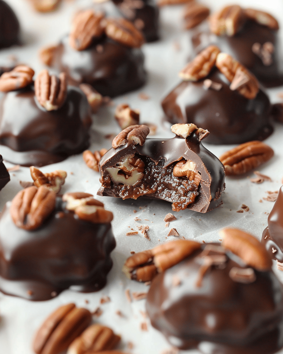 Chocolate Pecan Turtle Clusters
