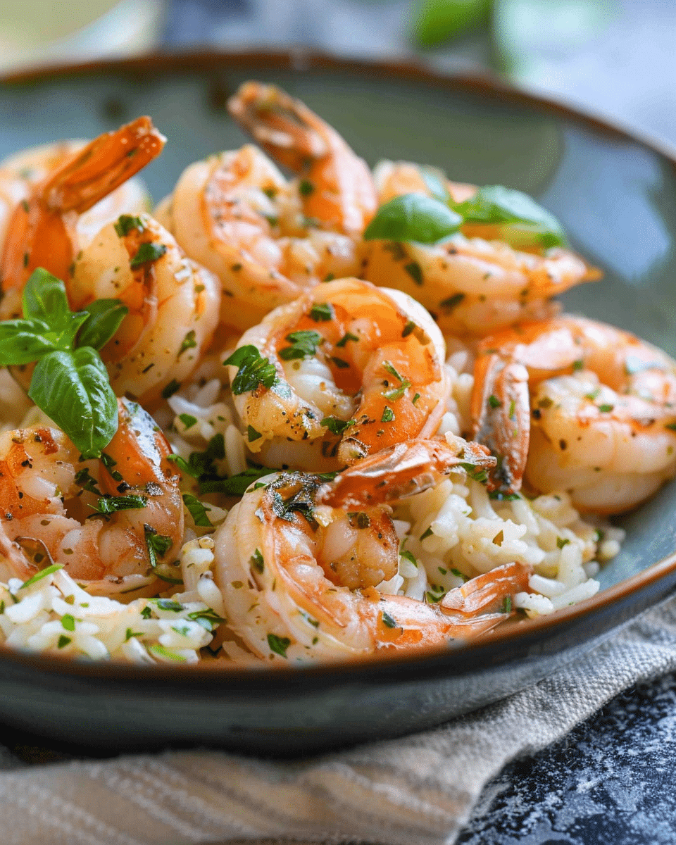 Creamy Garlic Herb Shrimp With Rice