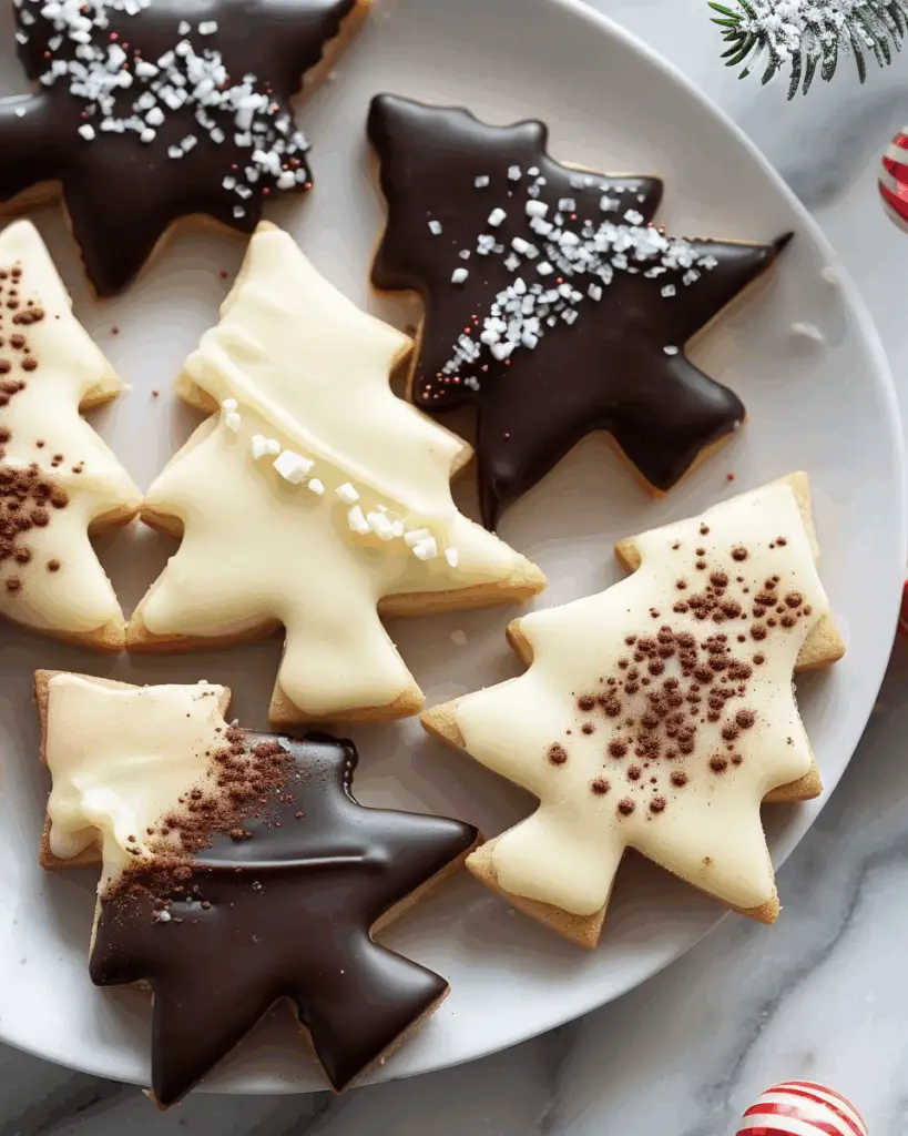 Chocolate Dipped Shortbread Trees