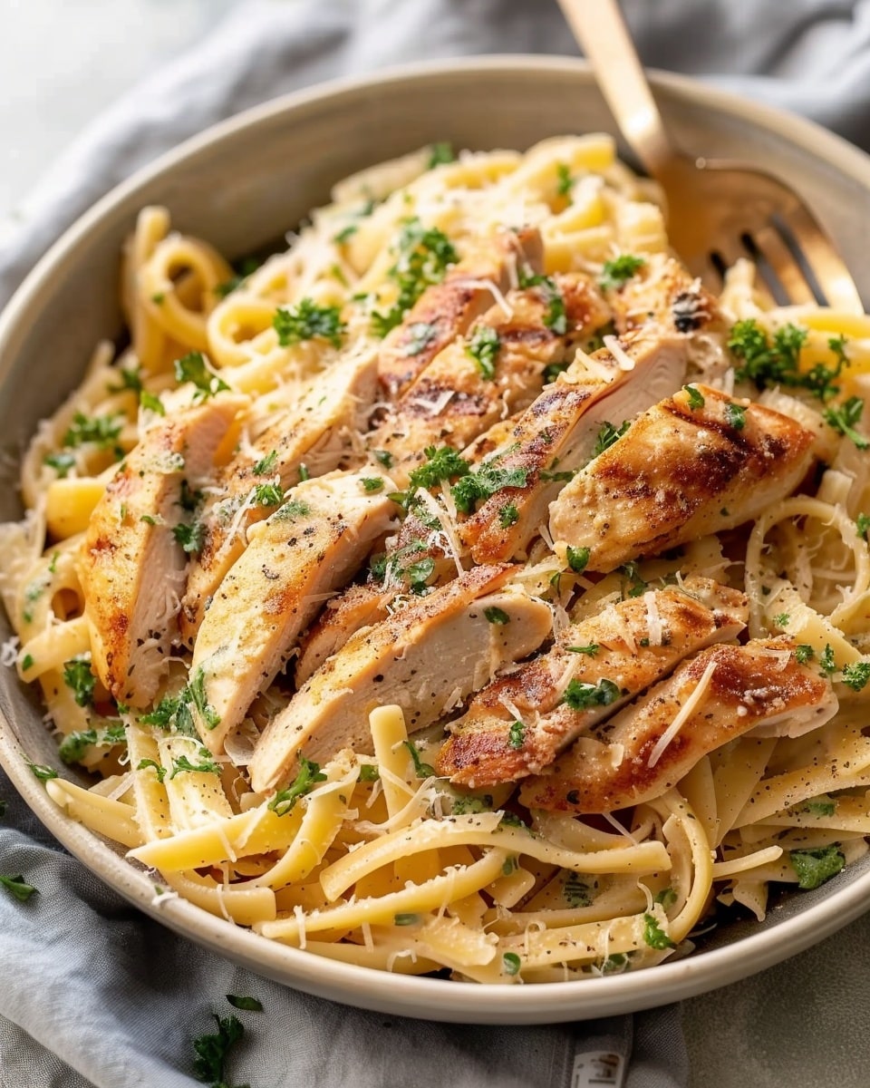 Easy Garlic Parmesan Chicken Pasta