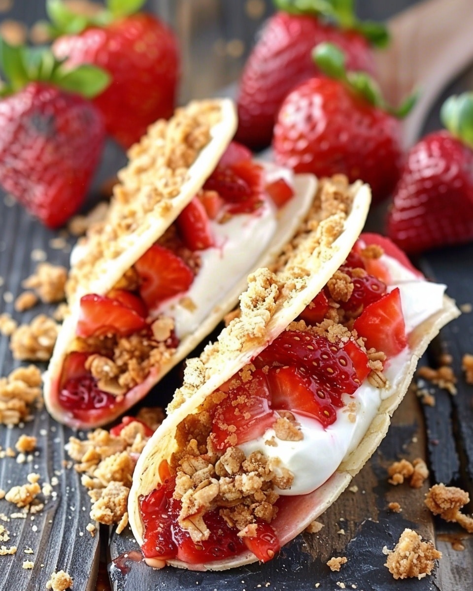 Strawberry Crunch Cheesecake Tacos