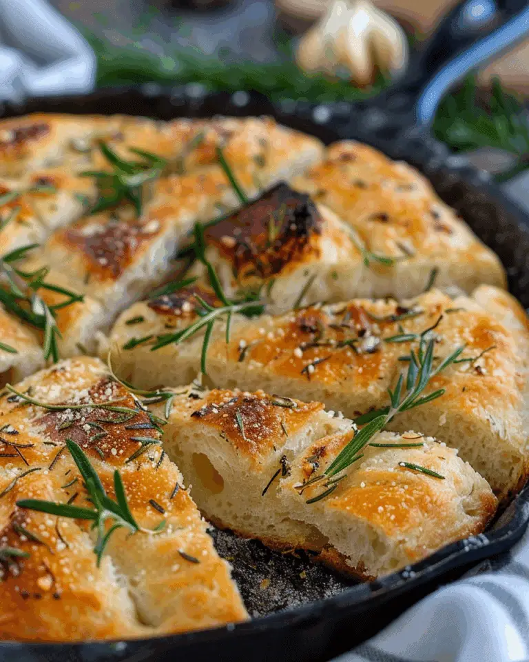 Rustic Garlic Rosemary Skillet Bread