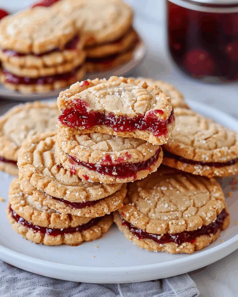 Buttery Raspberry Crumble Cookies with a Sweet Jam Filling