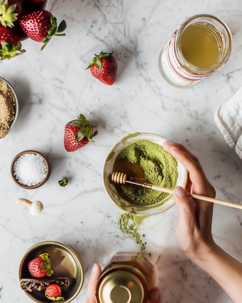 Iced Strawberry Matcha Latte