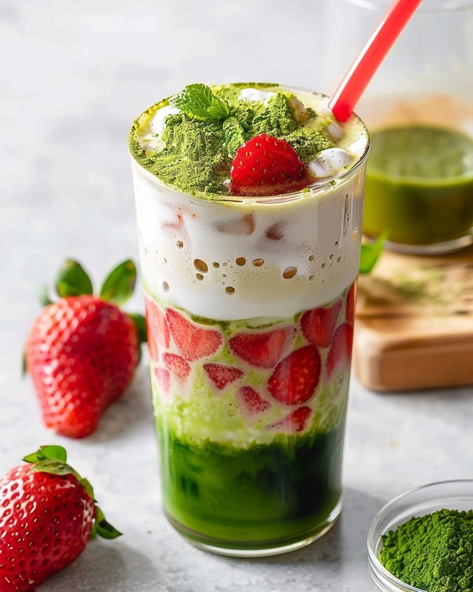 Iced Strawberry Matcha Latte