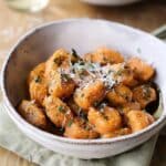 Sweet Potato Gnocchi in Herbed White Wine Sauce