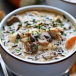 Creamy Chicken & Mushroom Wild Rice Soup