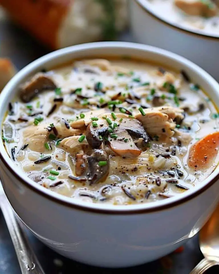Creamy Chicken & Mushroom Wild Rice Soup