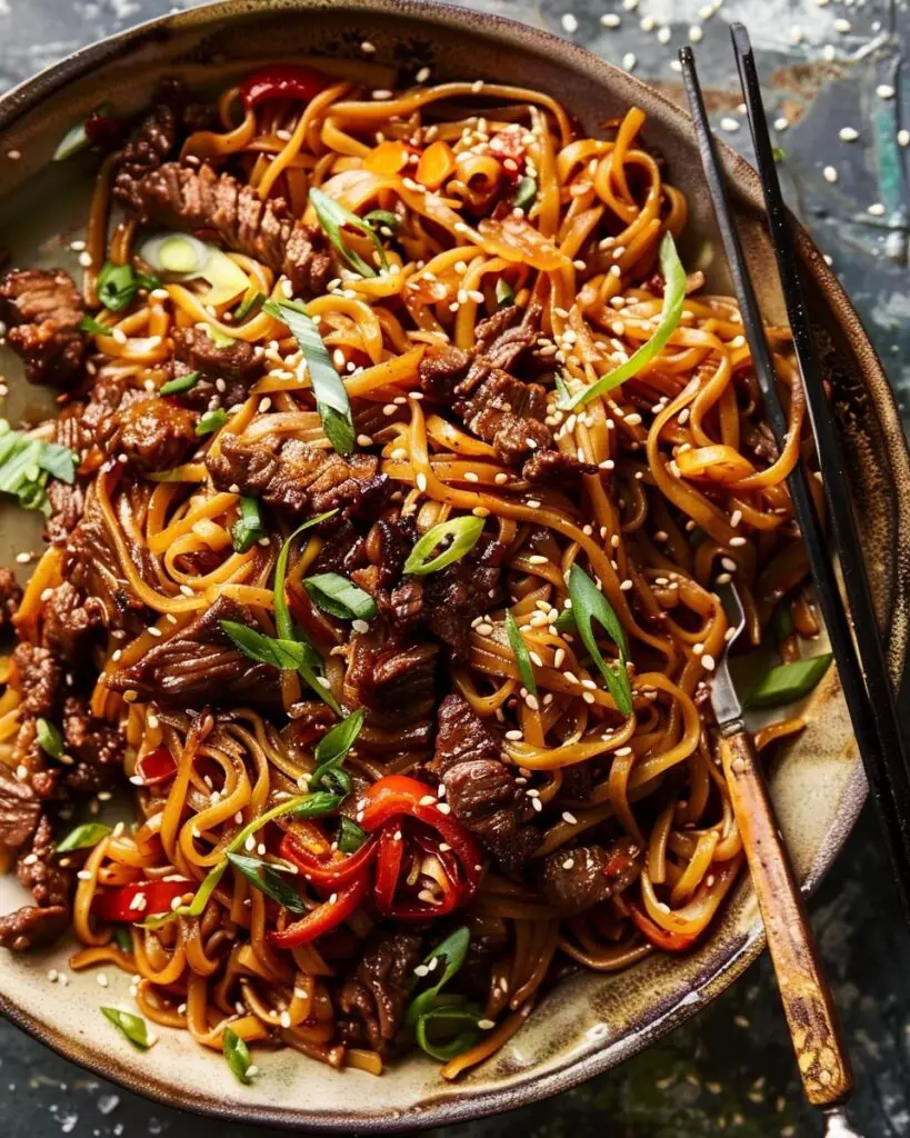 Sticky Beef Noodles