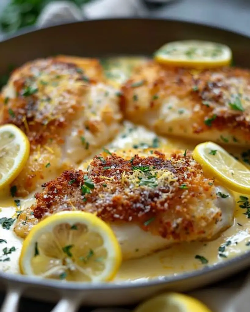 Zesty Lemon Pecorino Crusted Chicken