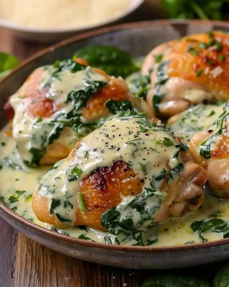 Chicken Thighs with Creamy Spinach Sauce