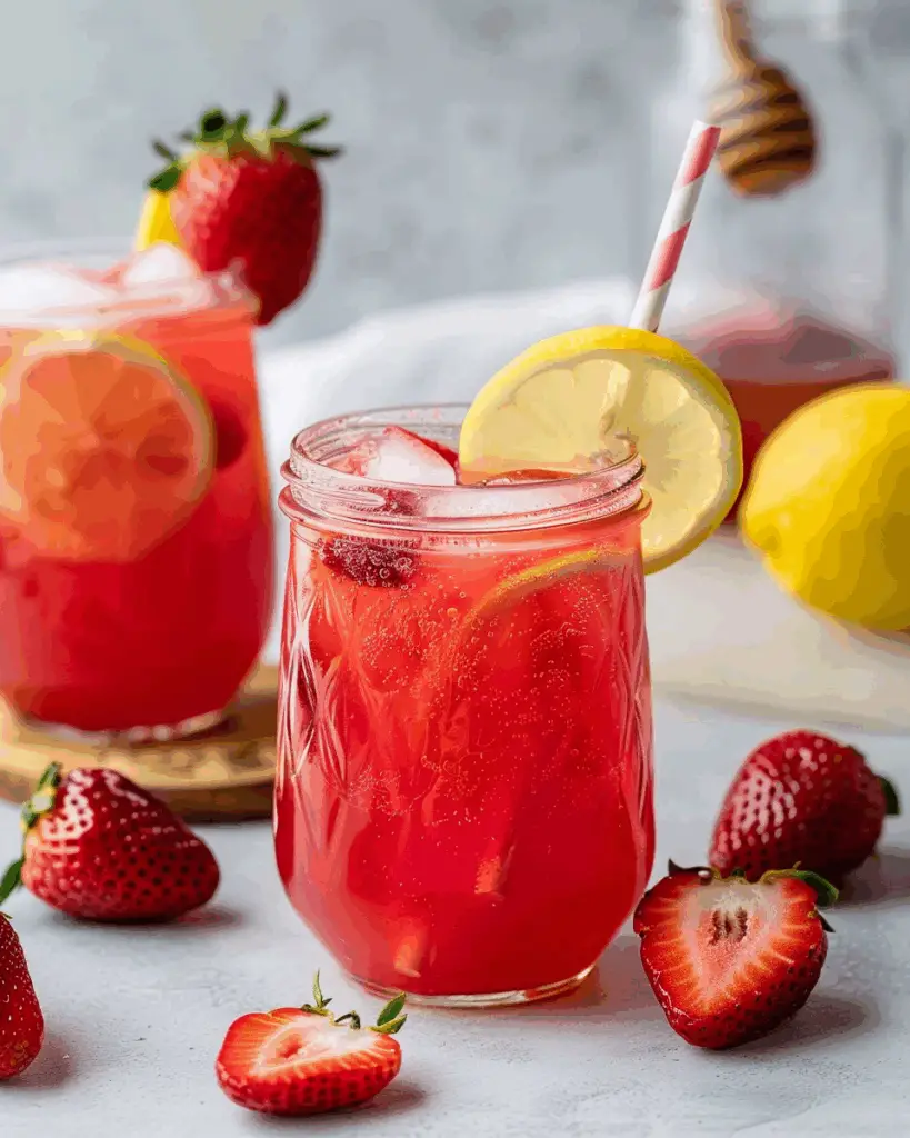 Honey-Sweetened Strawberry Lemonade