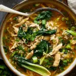 Ginger Chicken and Rice Soup with Bok Choy