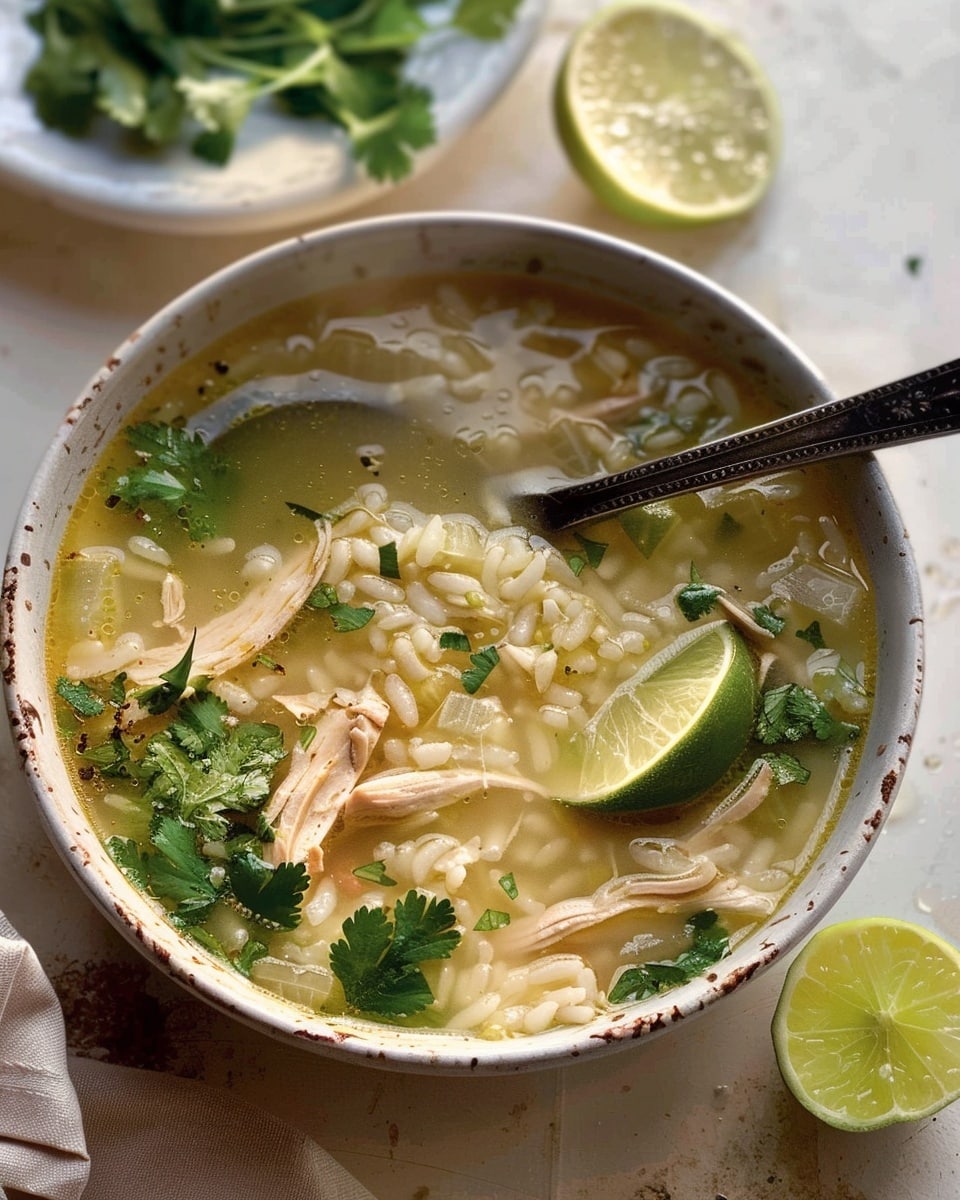 Ginger Lime Chicken and Rice Soup