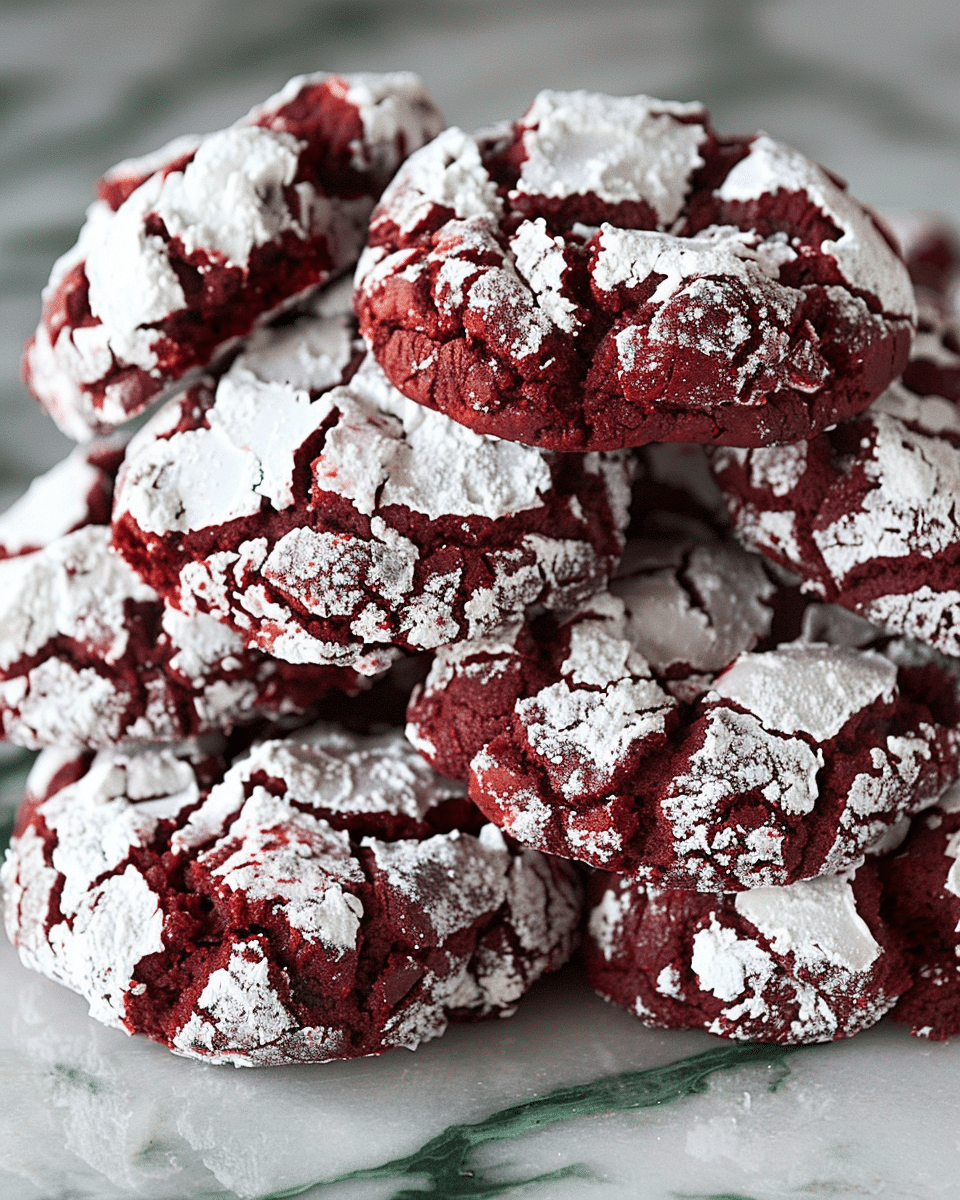 Red Velvet Crinkle Cookies