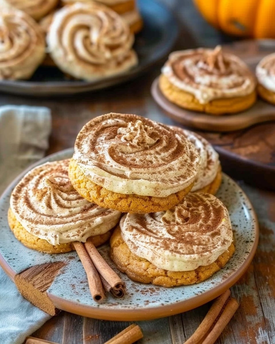 Soft Pumpkin Cookies with Cinnamon Frosting