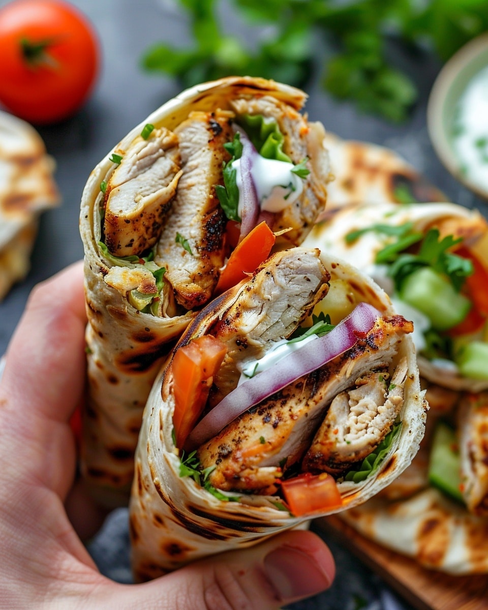 Juicy Greek Chicken Gyros Wraps