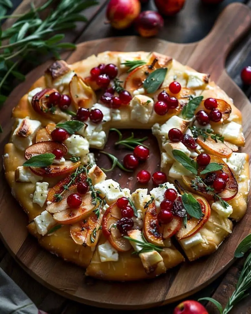 Roasted Pear, Cranberry, and Brie Flatbread