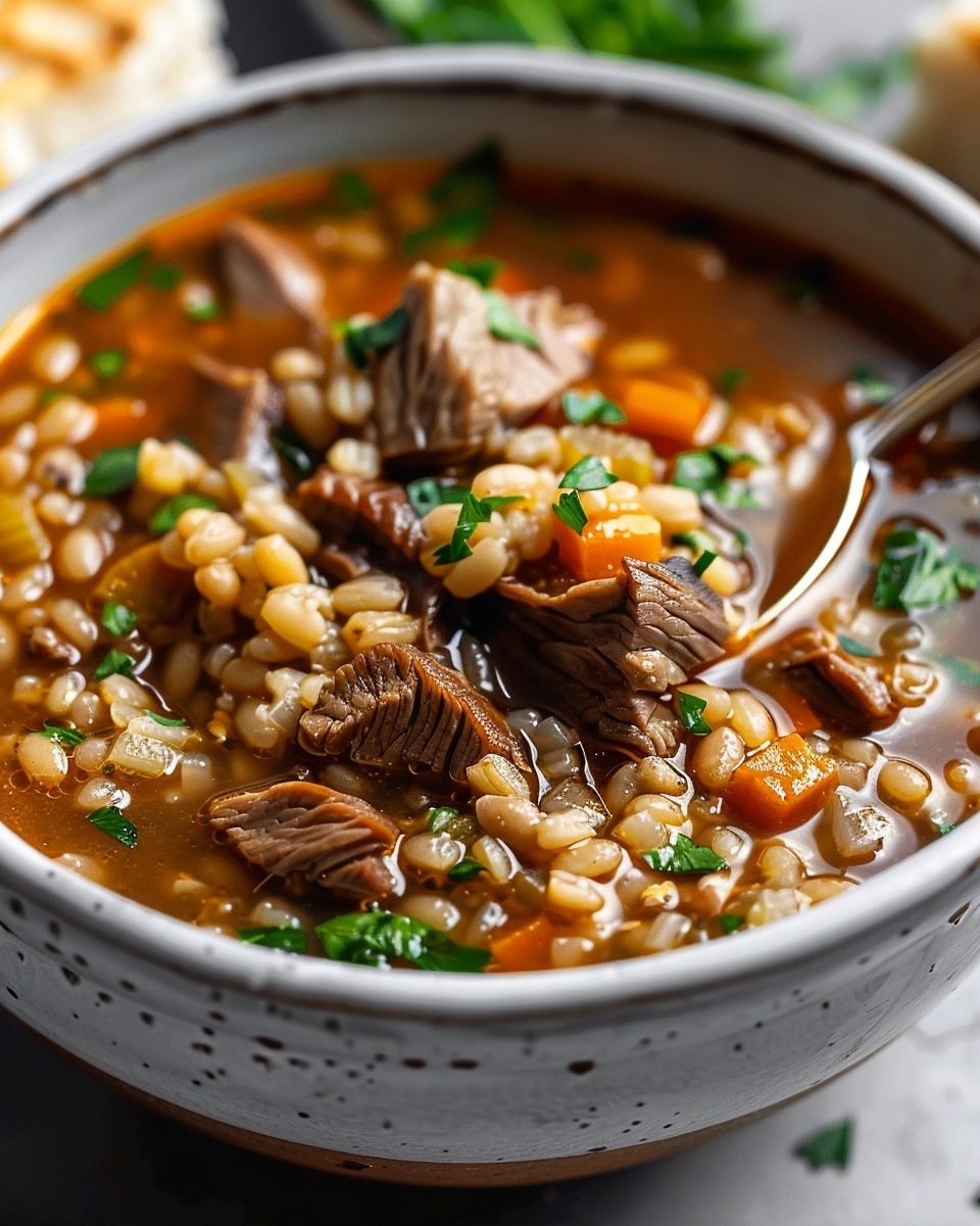 Instant Pot Beef Barley Soup