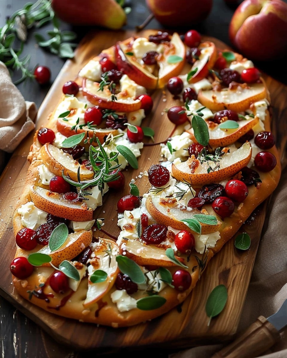 Roasted Pear, Cranberry, and Brie Flatbread