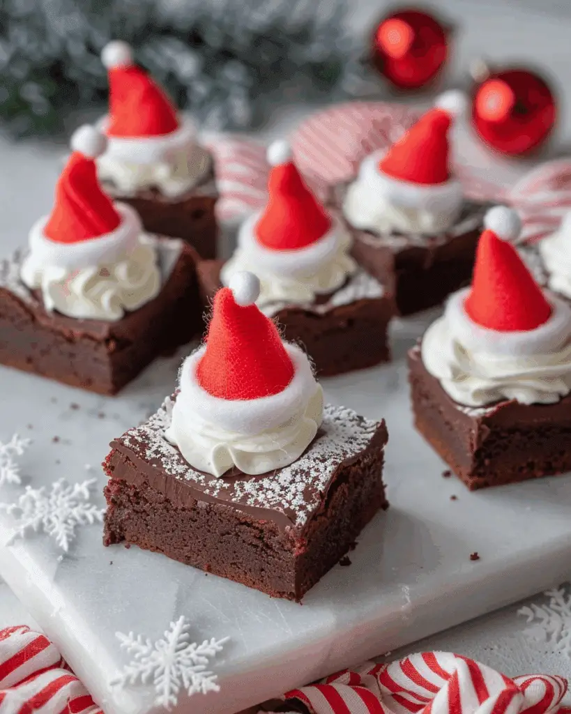 Easy Santa Hat Brownies
