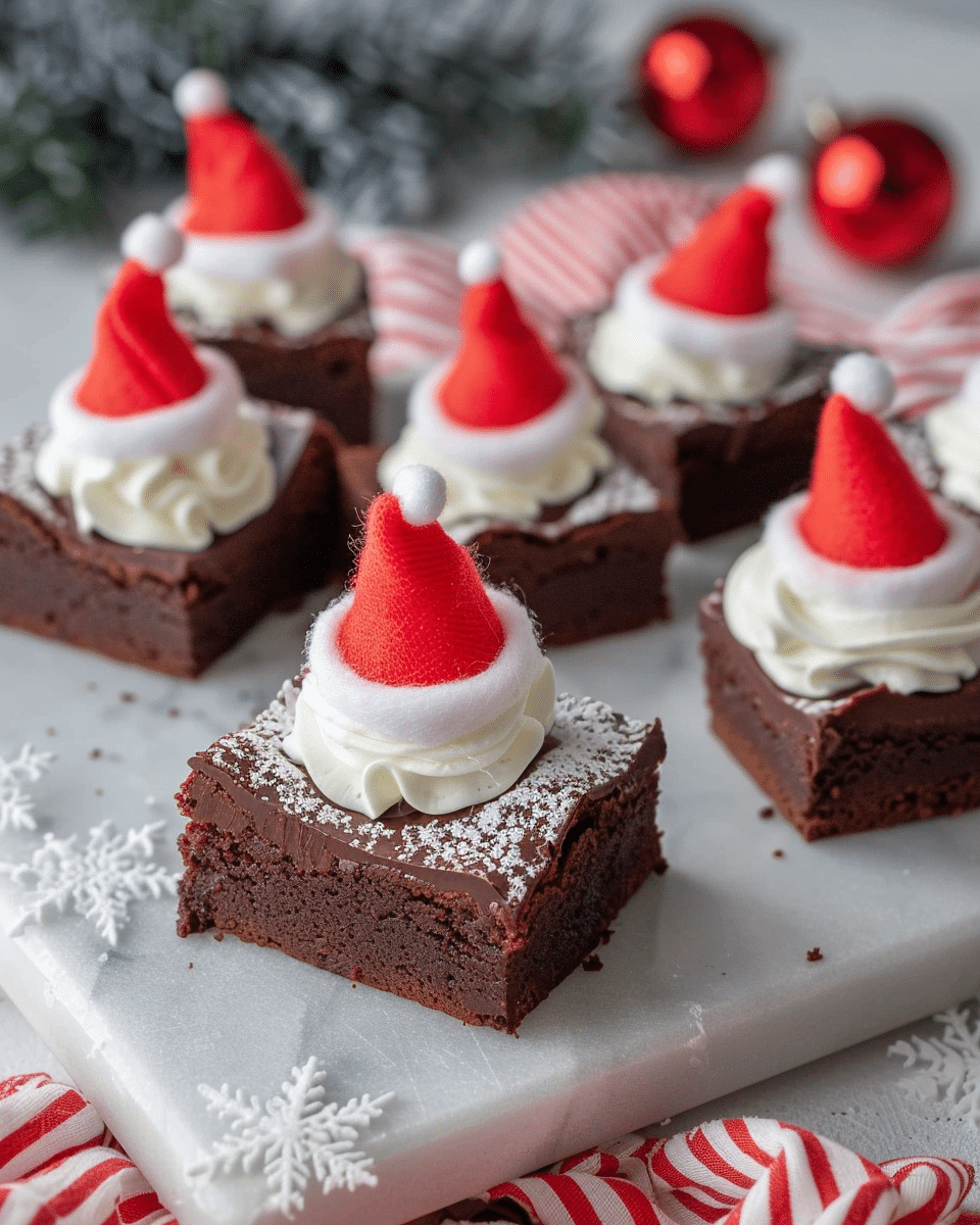 Easy Santa Hat Brownies