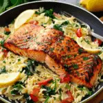 Creamy Salmon & Spinach Orzo
