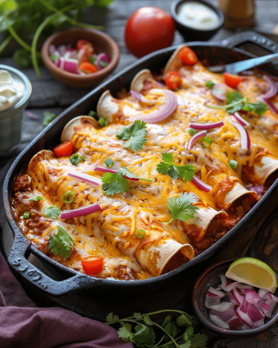 Easy Cheesy Ground Beef Enchiladas