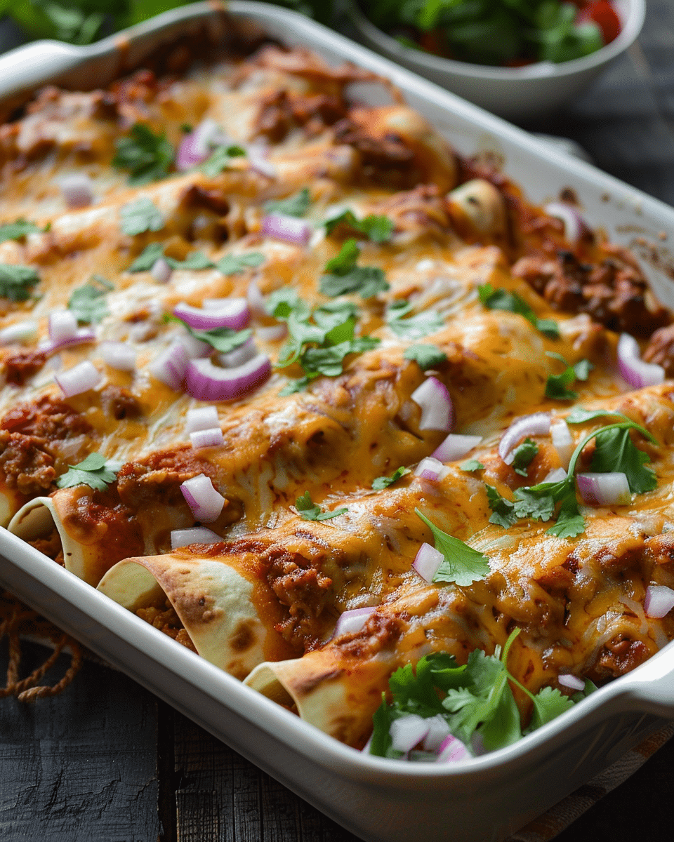 Easy Cheesy Ground Beef Enchiladas