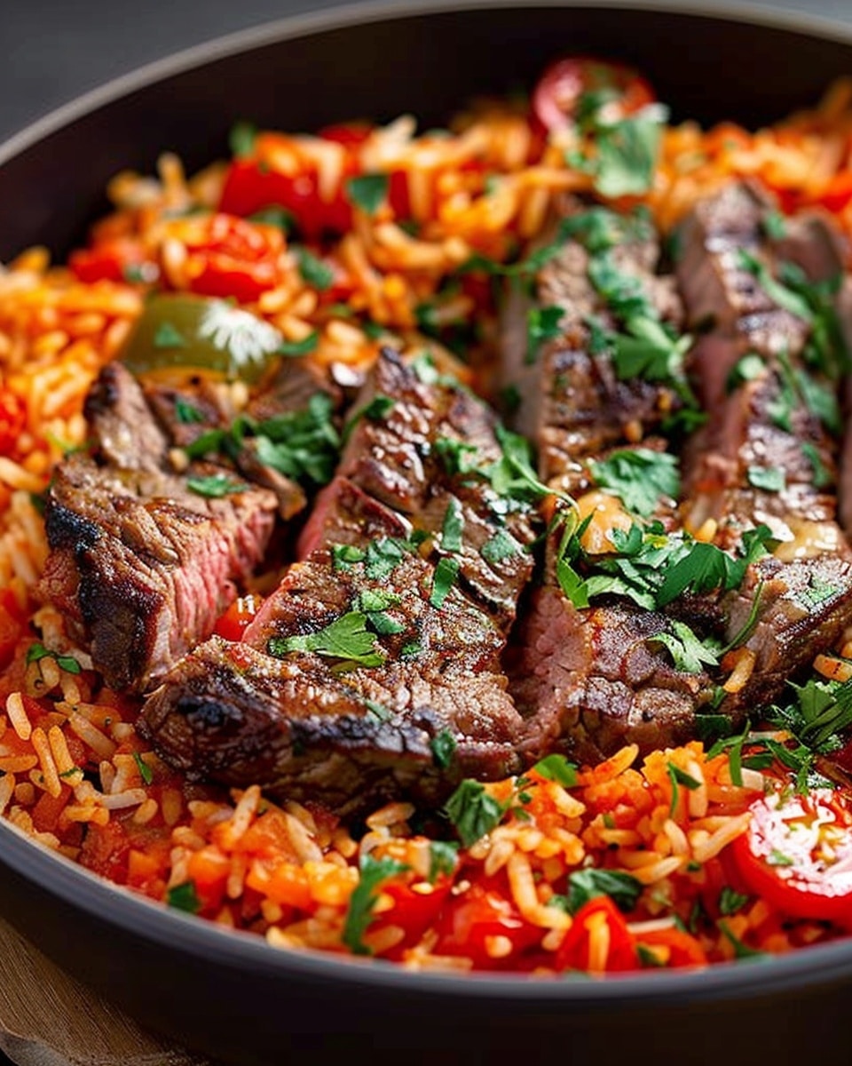 Steak with Savory Tomato Rice